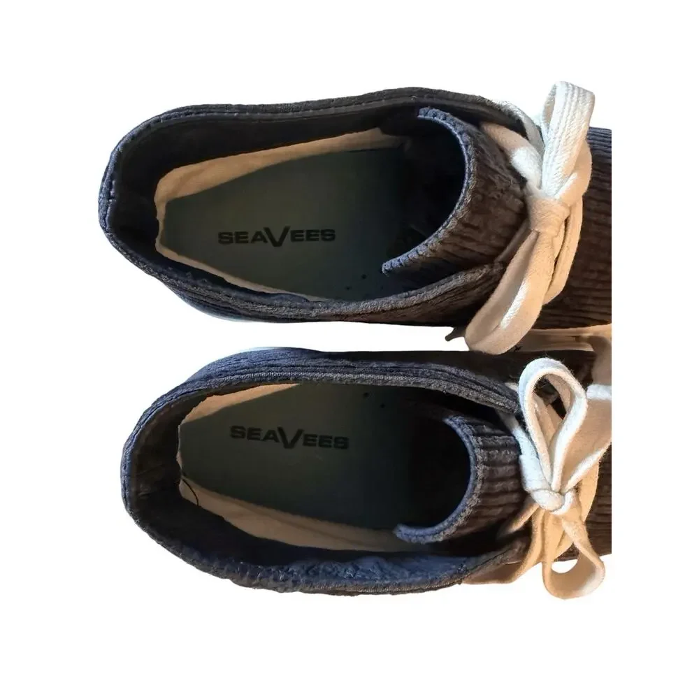 SeaVees Maslon Sneaker Poplin Navy Blue Corduroy Chukka Desert Boot  Womens 10